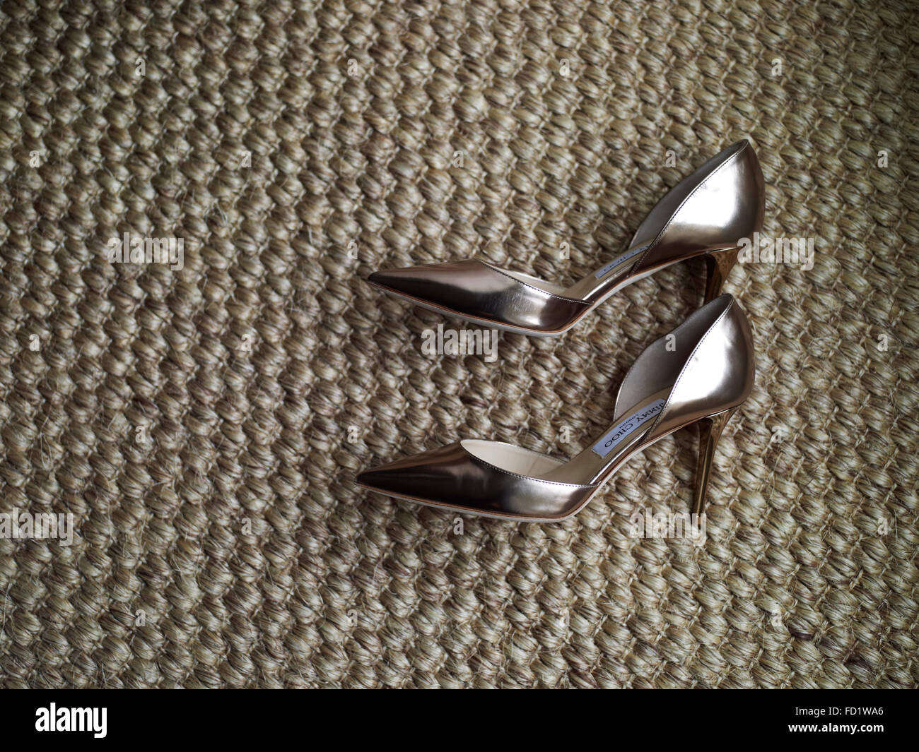 Jimmy Choo Chaussures de mariage Banque D'Images