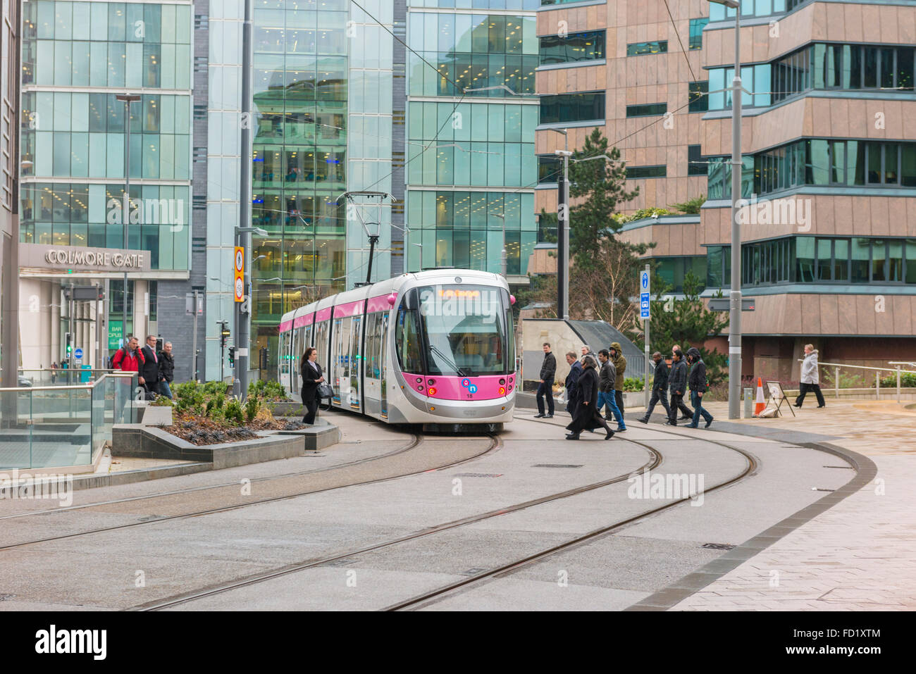 Un tram à Birmingham, Angleterre, Royaume-Uni. Banque D'Images