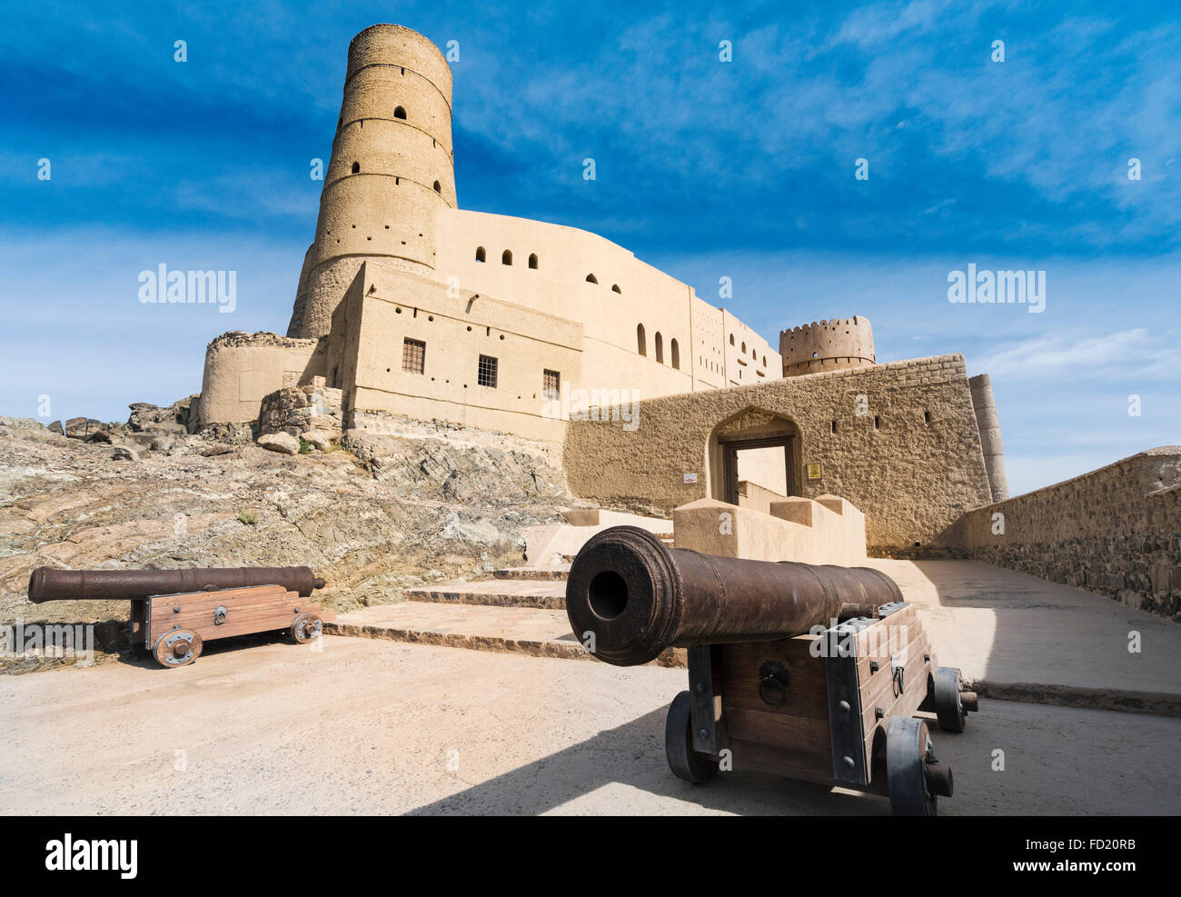 Vue extérieure du Fort de Bahla en Oman Banque D'Images