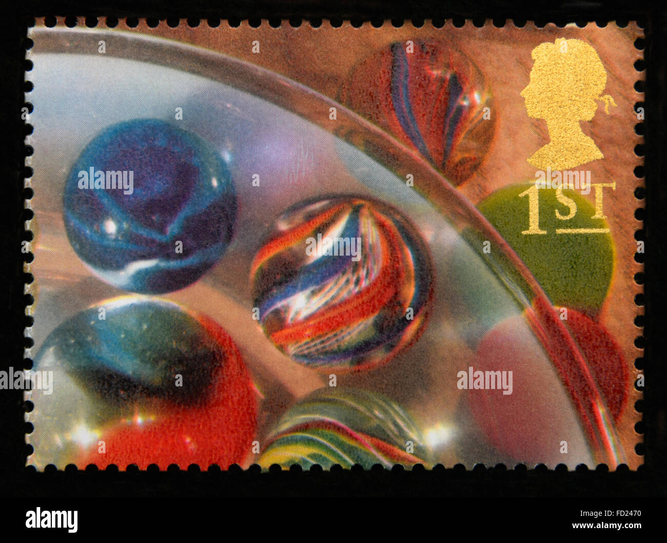 Timbre-poste. La Grande-Bretagne. La reine Elizabeth II. 1992. Greetings stamps. 'Mémoires'. Marbles.1st. Banque D'Images