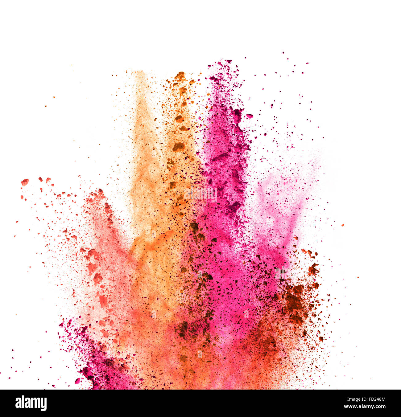 Poudre De Couleur Explosion Isolé Sur Fond Blanc Photo Stock - Alamy