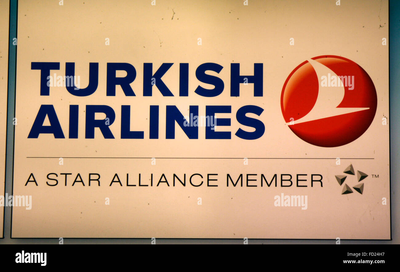 Markenname : 'Turkish Airlines' , Berlin. Banque D'Images