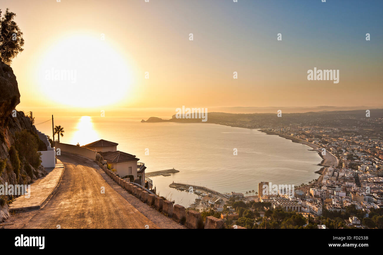Javea au lever du soleil. Banque D'Images