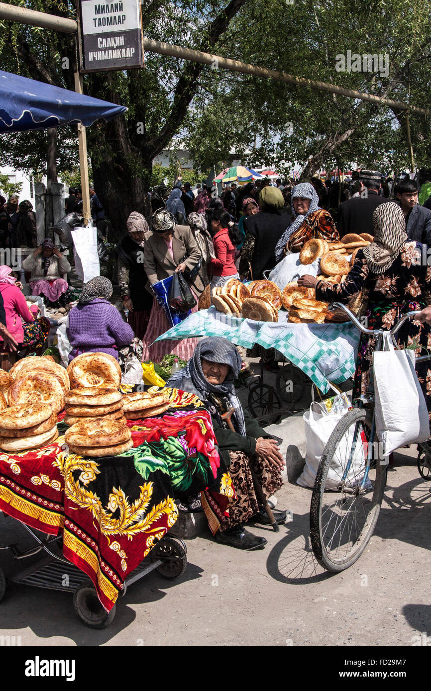 Bazar de Marguilan, Ouzbékistan. Banque D'Images