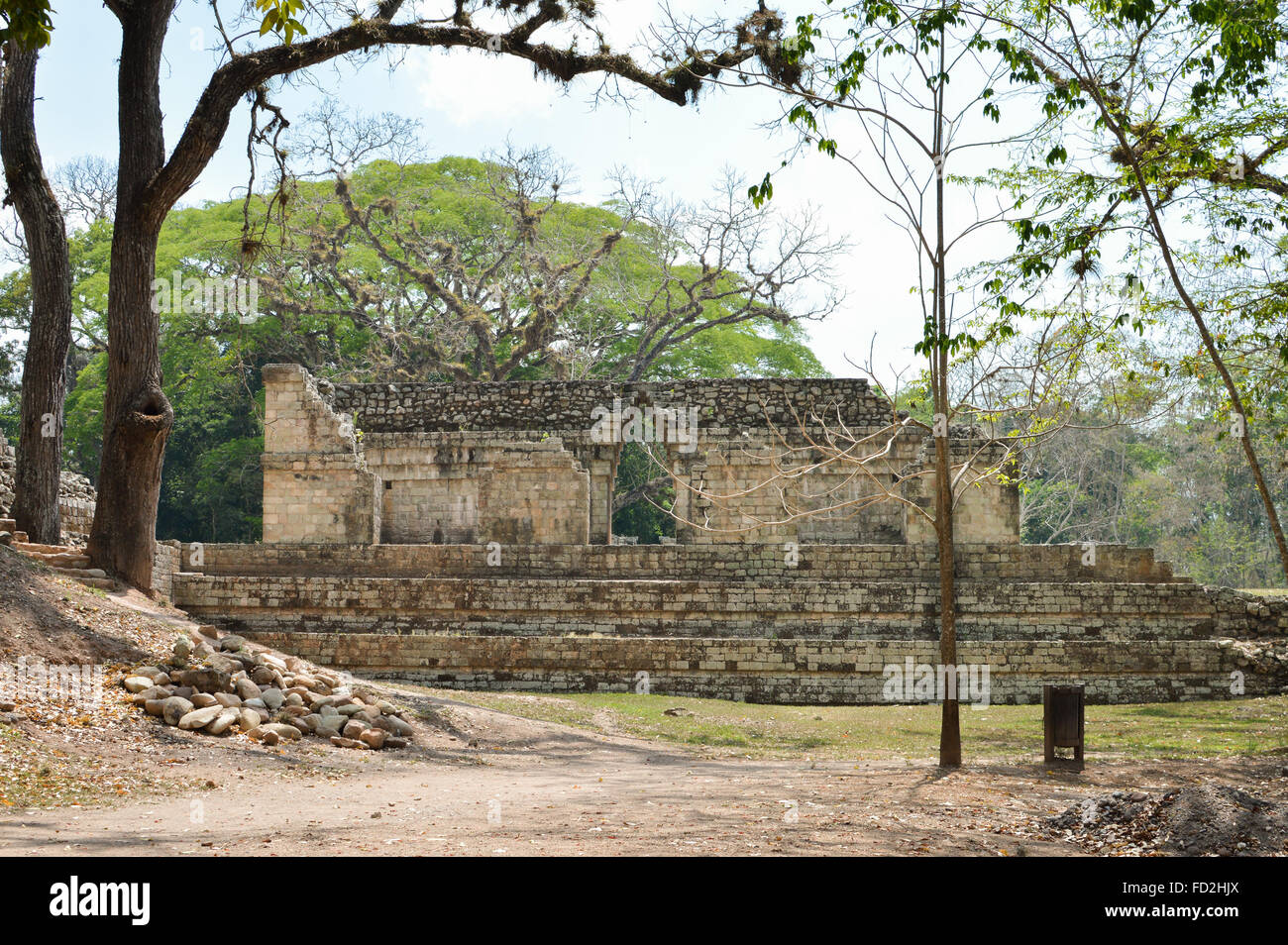 Certaines des structures anciennes au site archéologique de Copan au Honduras Banque D'Images