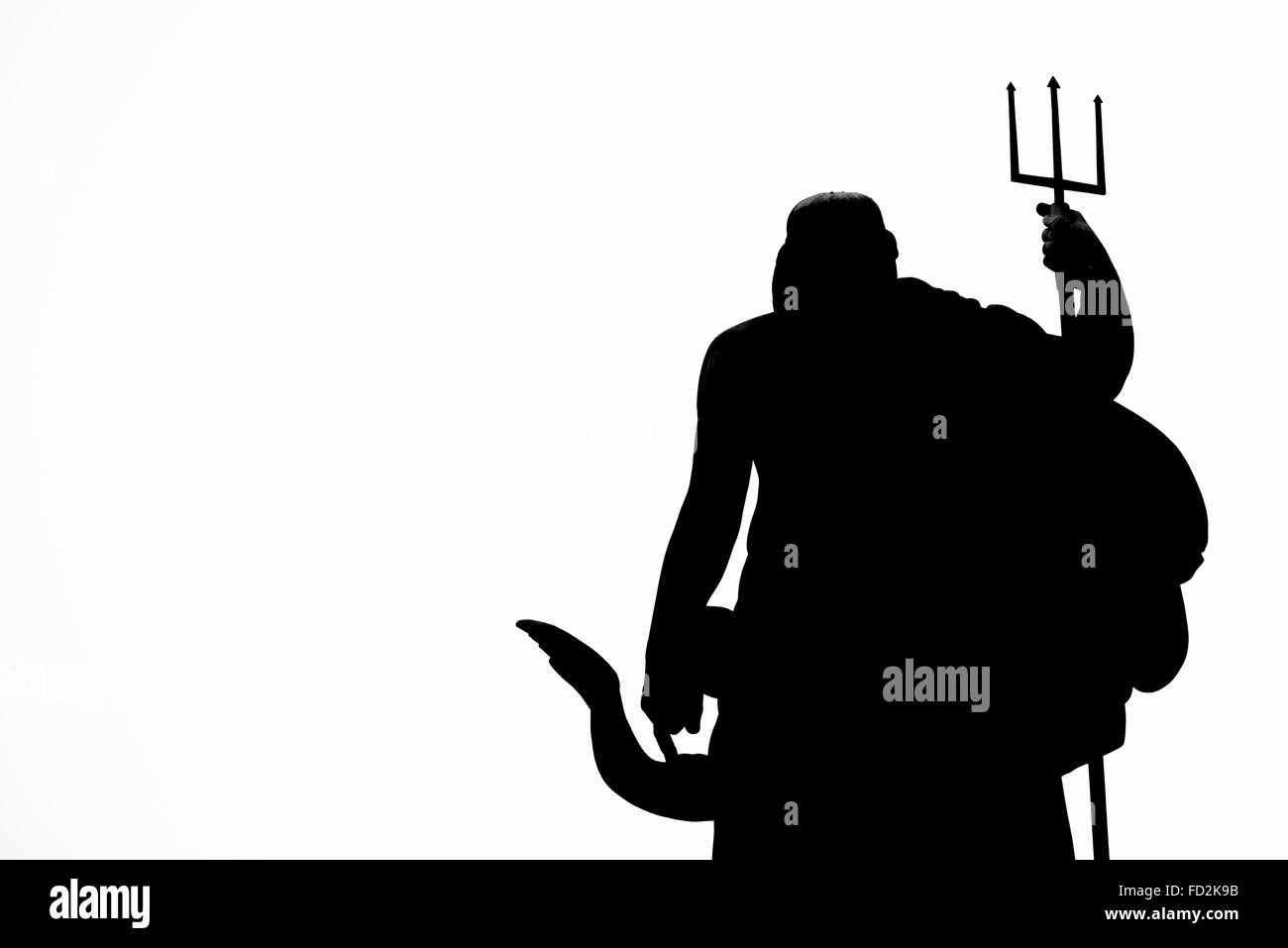 La silhouette de la statue de Neptune sur Popolo à Rome Banque D'Images