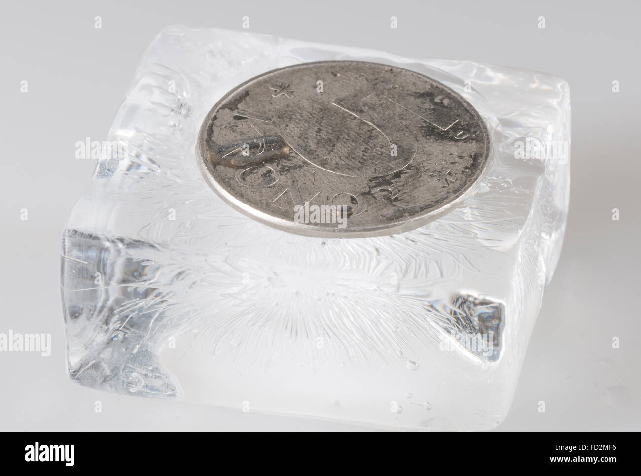 Couronne suédoise cinq coins dans les glaces Banque D'Images