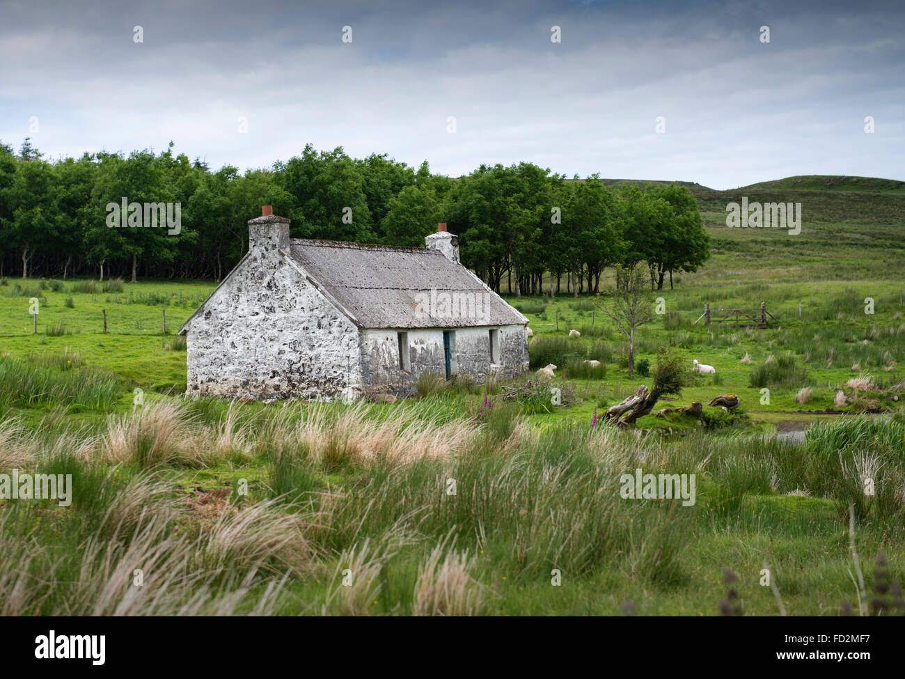 Croft House abandonnés sur l'île de Skye, Écosse, Royaume-Uni Banque D'Images