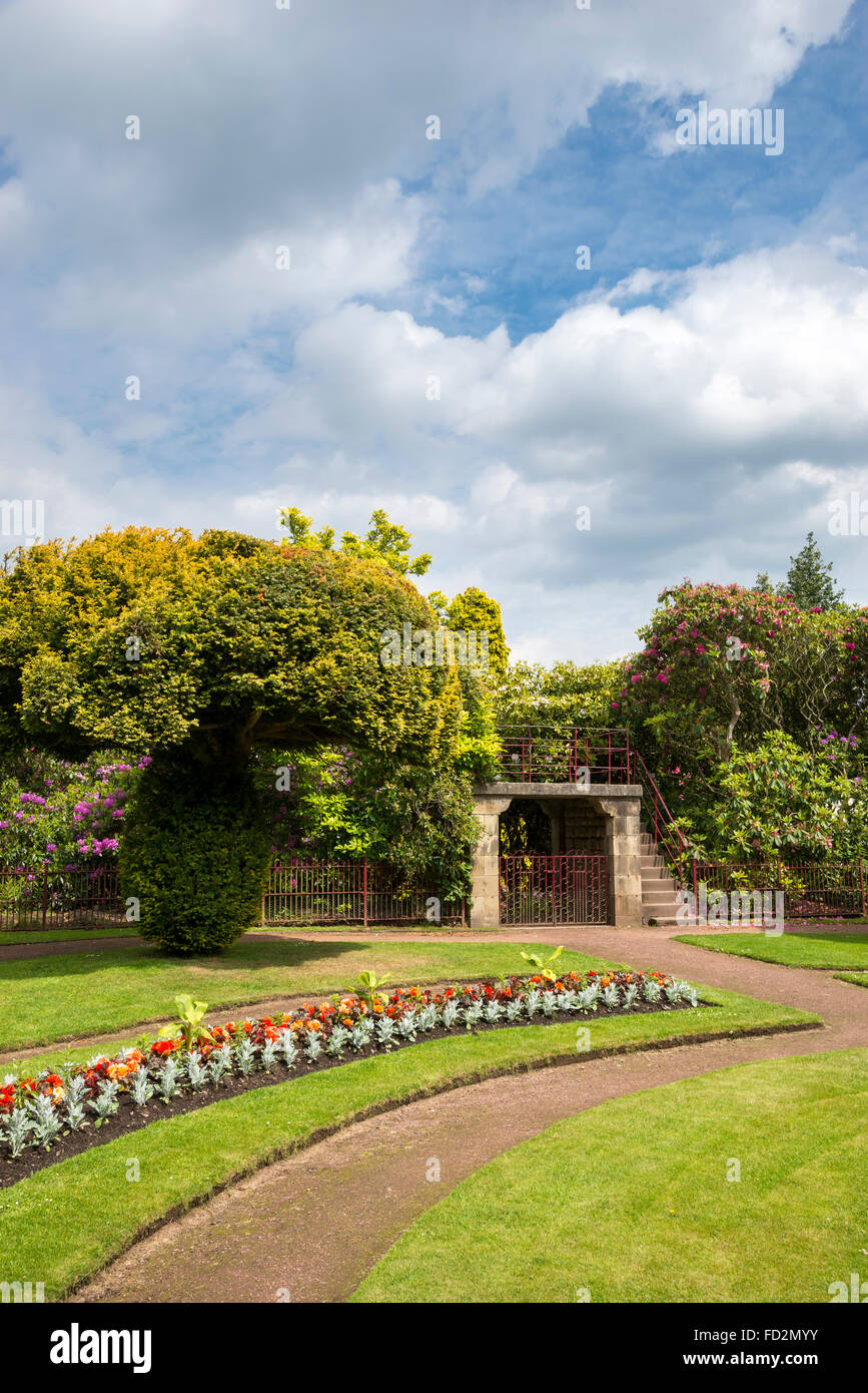 La plantation au début de l'été dans le jardin de fleurs de style victorien à Wentworth Castle Gardens près de Barnsley, Yorkshire, Angleterre. Banque D'Images