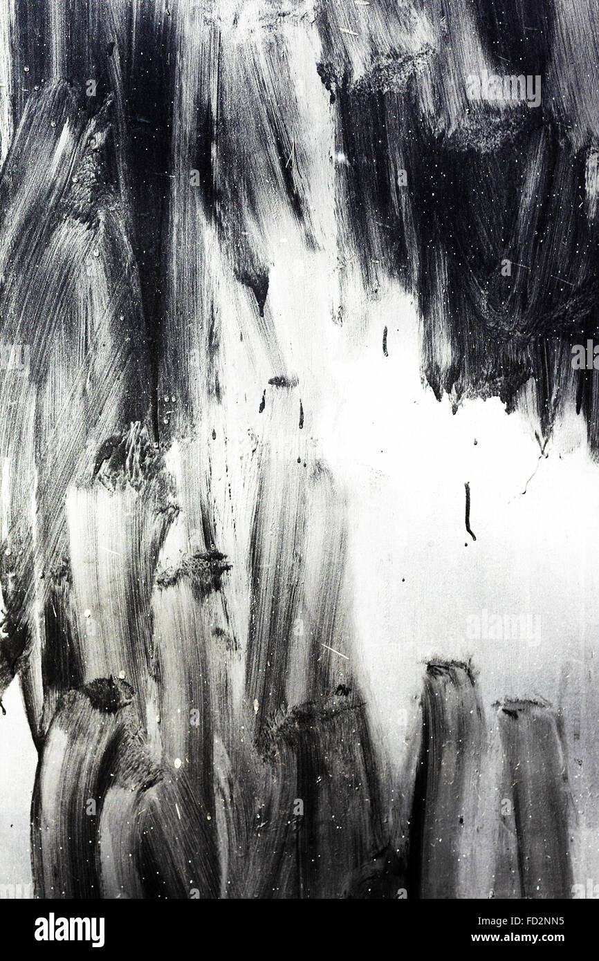 Contexte de la création des coups de pinceau peinture sombre imprudente, abstract background avec des fusées éclairantes et des fissures. Grungy surface. Gréa Banque D'Images