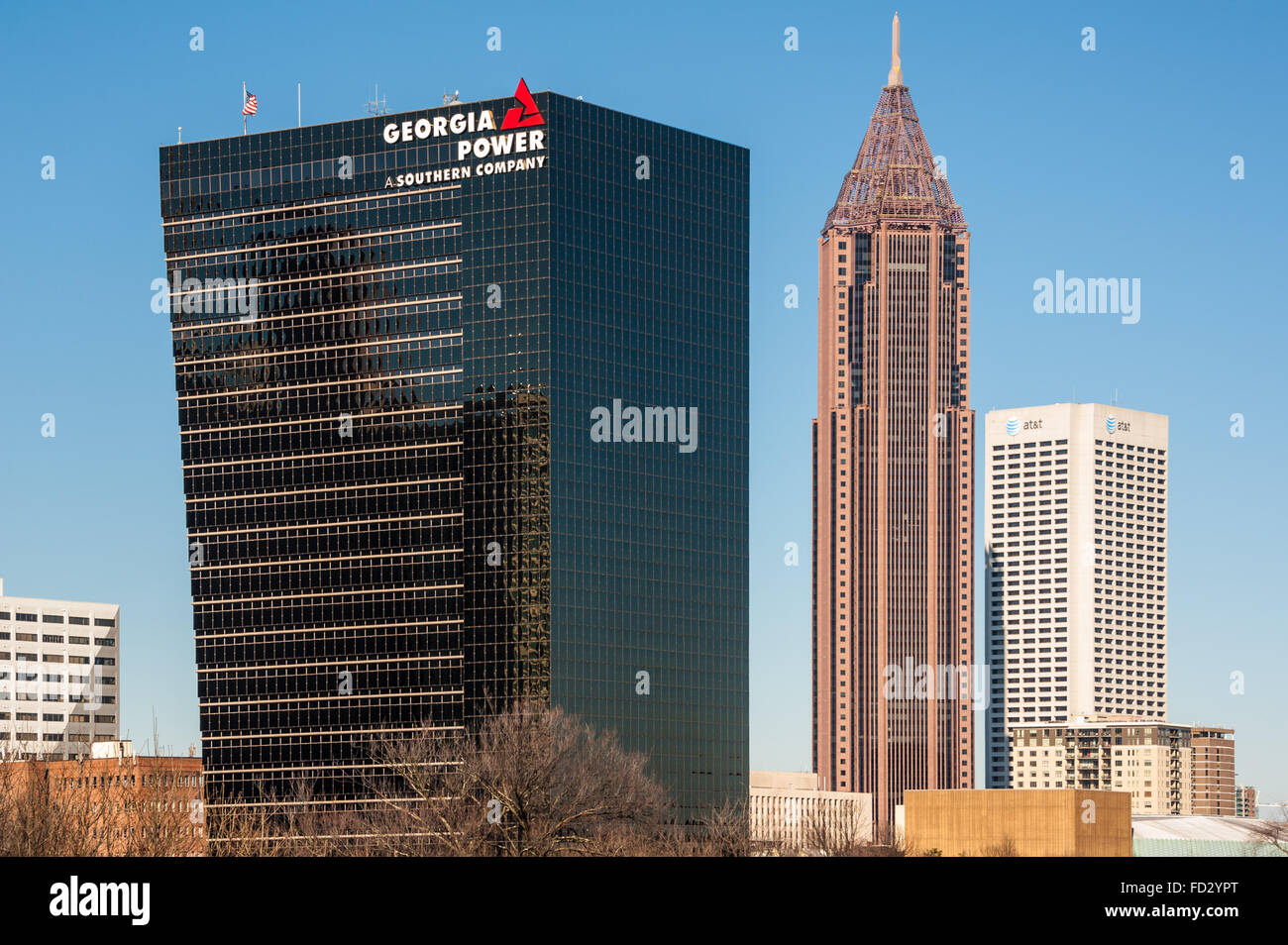 Georgia Power bâtiment du siège, dans le centre-ville d'Atlanta,m en Géorgie, aux États-Unis. Banque D'Images