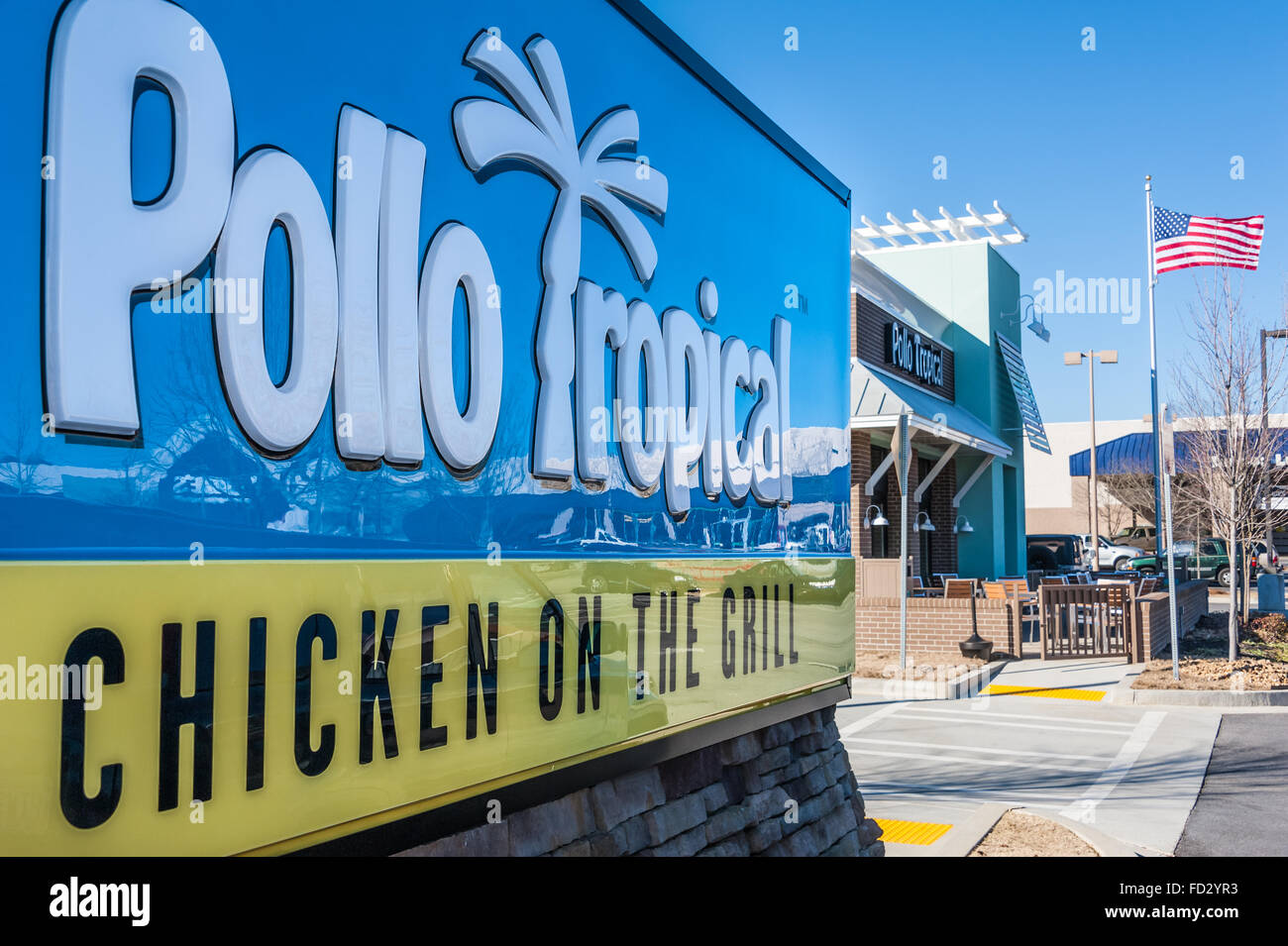 Pollo Tropical est un service rapide de style Caraïbes restaurant avec du poulet grillé aux ETATS UNIS. Banque D'Images
