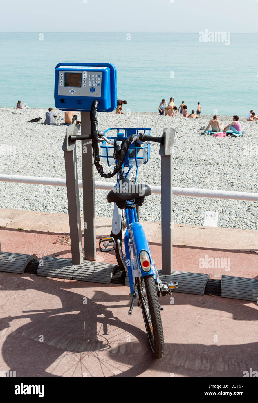 Local à vélos. Nice, France Banque D'Images