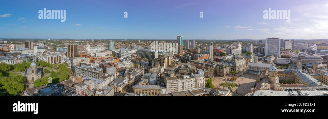 Une vue aérienne du centre-ville de Birmingham. Banque D'Images