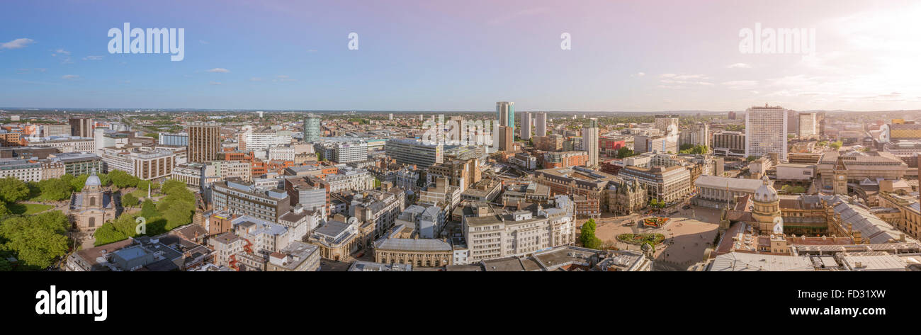 Une vue aérienne du centre-ville de Birmingham. Banque D'Images