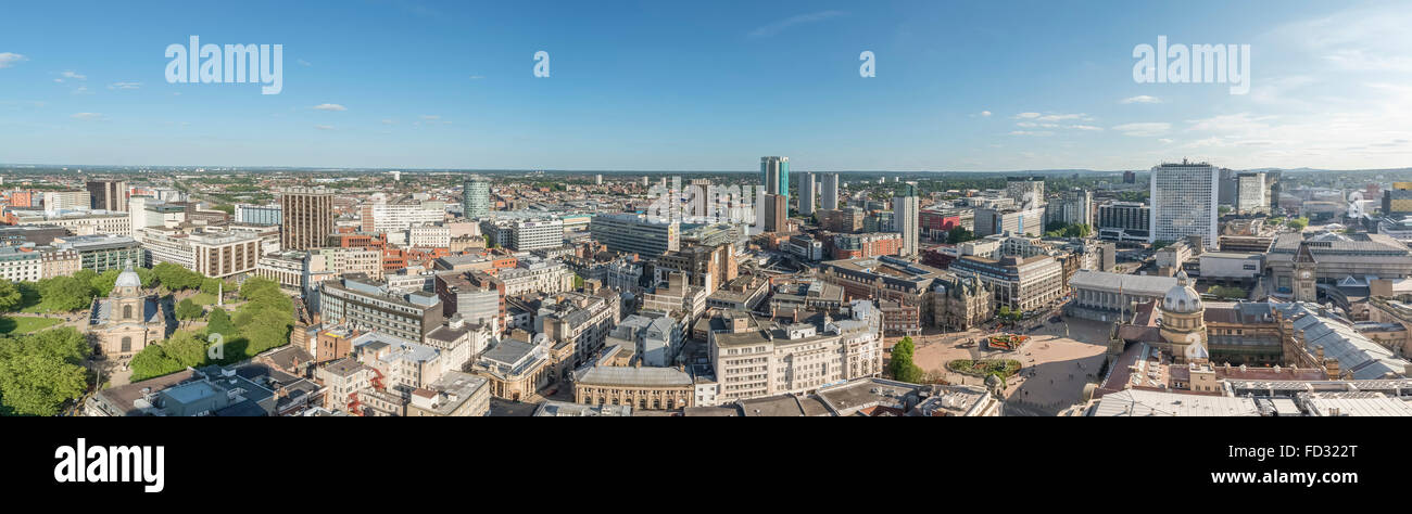 Une vue aérienne du centre-ville de Birmingham. Banque D'Images