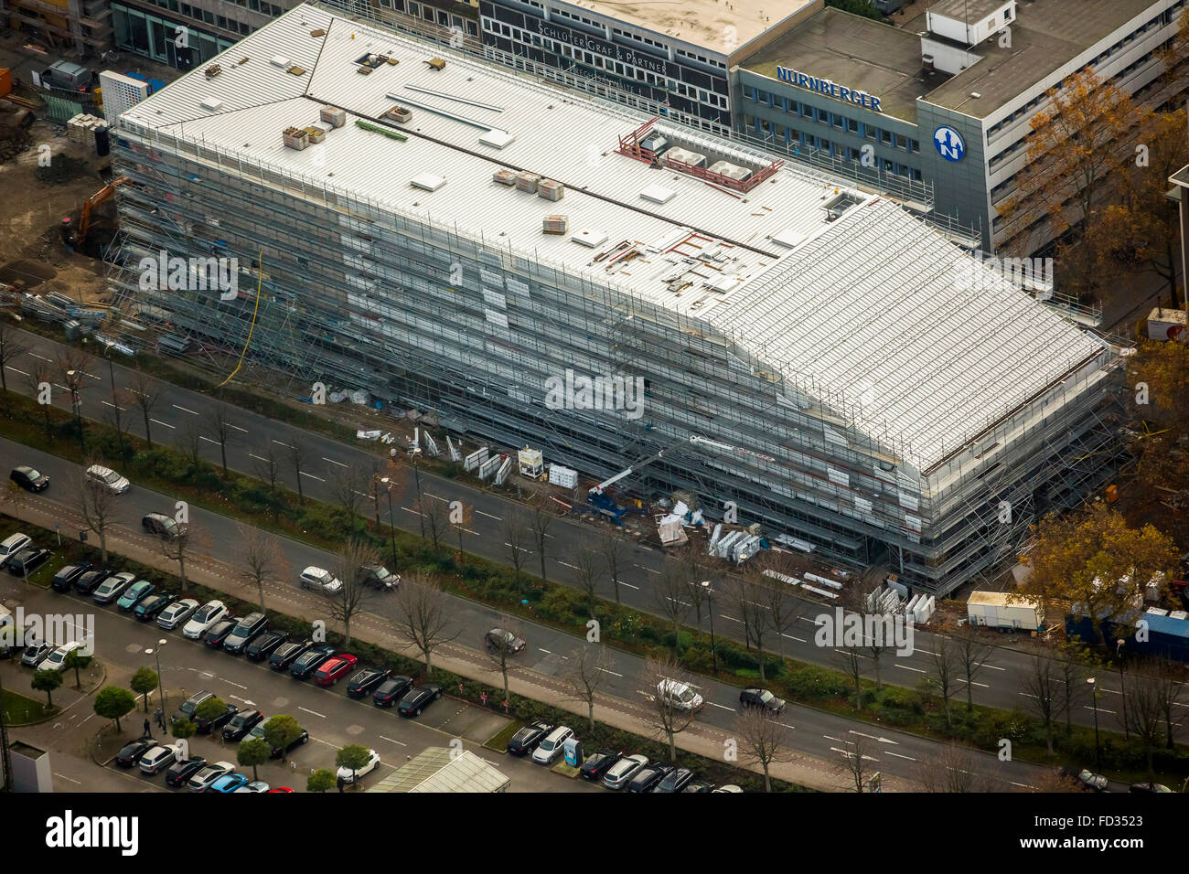 Vue aérienne, musée du football allemand en voie d'achèvement, l'Association Allemande de Football, DFB, Dortmund, Ruhr, Banque D'Images