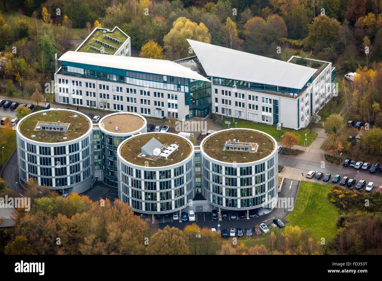 Vue aérienne de l'Institut de génie de l'environnement, les soins dentaires et la biomédecine centre Recherche et développement Witten, Uni Banque D'Images