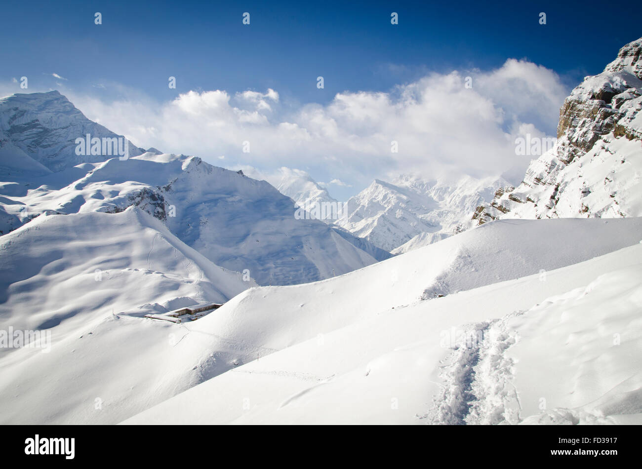 Thorung La Pass, Circuit de l'Annapurna, Népal Banque D'Images