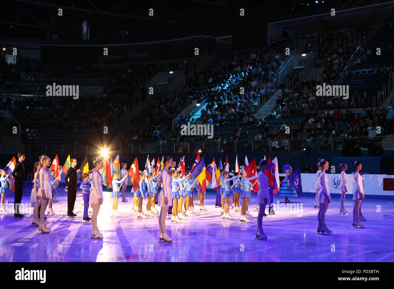 Bratislava. 27 Jan, 2016. Photo prise le 27 janvier 2016 montre la cérémonie d'ouverture des 79e Championnats d'Europe de patinage artistique à Bratislava, capitale de la Slovaquie. © Andrej Klizan/Xinhua/Alamy Live News Banque D'Images