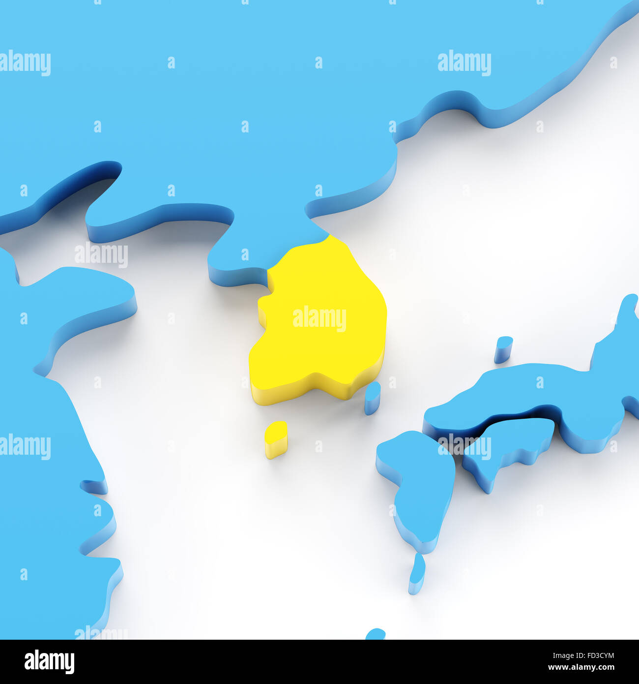 La carte de Corée du Sud Banque D'Images