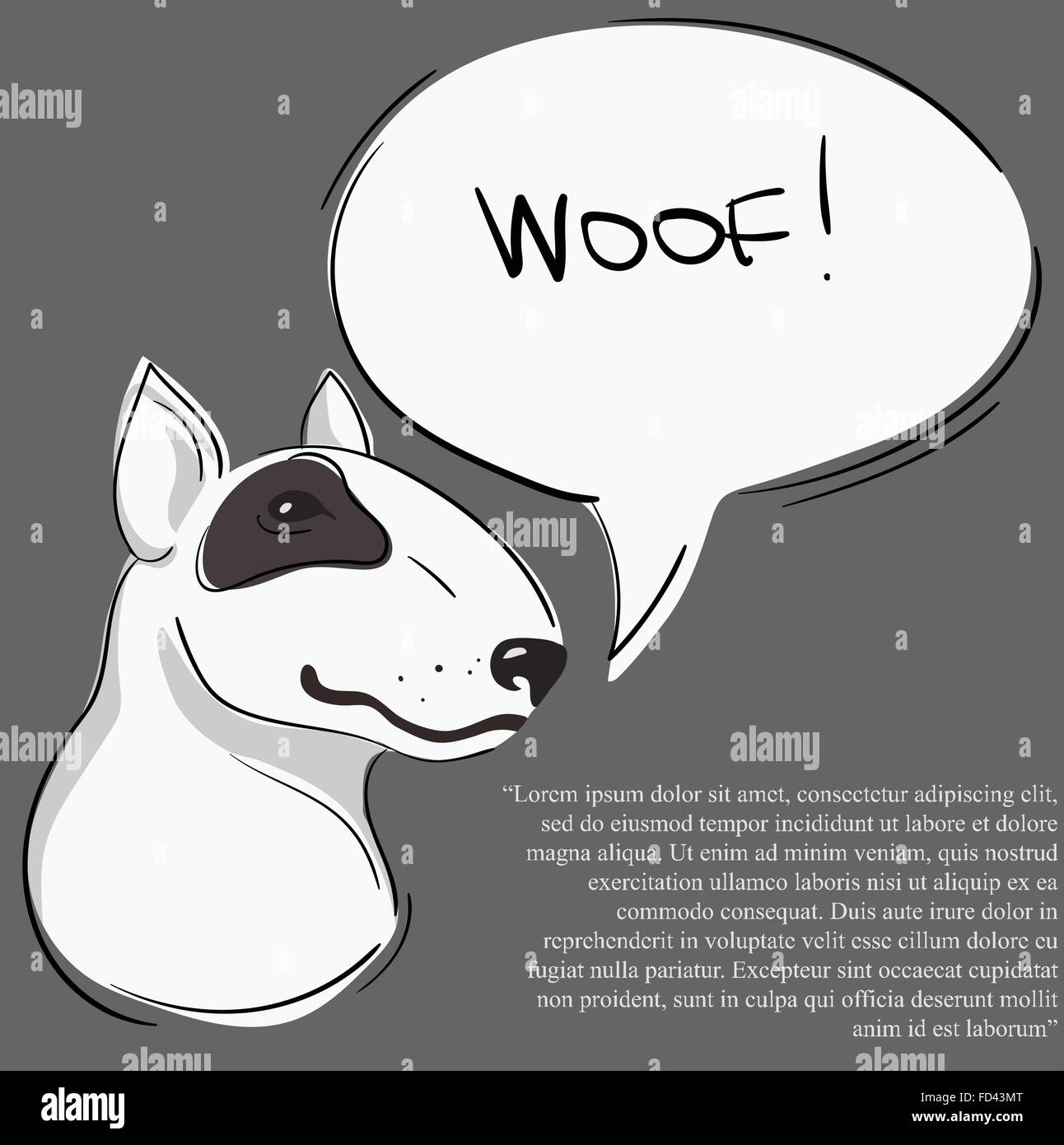 Vector Illustration de pit-bull terrier bulldog parler avec bulle et l'exemple de texte en dessous Illustration de Vecteur