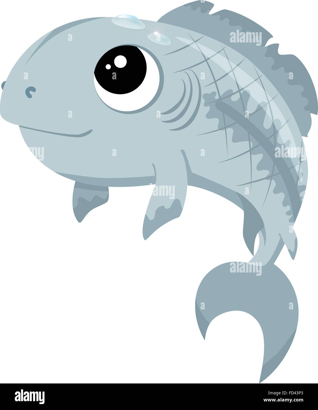 Un mignon petit poisson gris image vectorielle Illustration de Vecteur