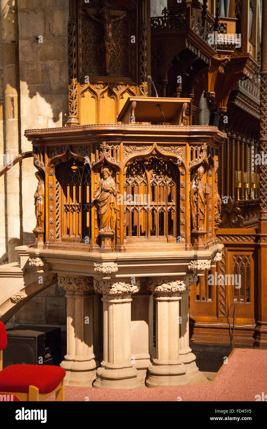 À l'intérieur de l'abbaye de Selby, Yorkshire, Angleterre, Royaume-Uni Banque D'Images