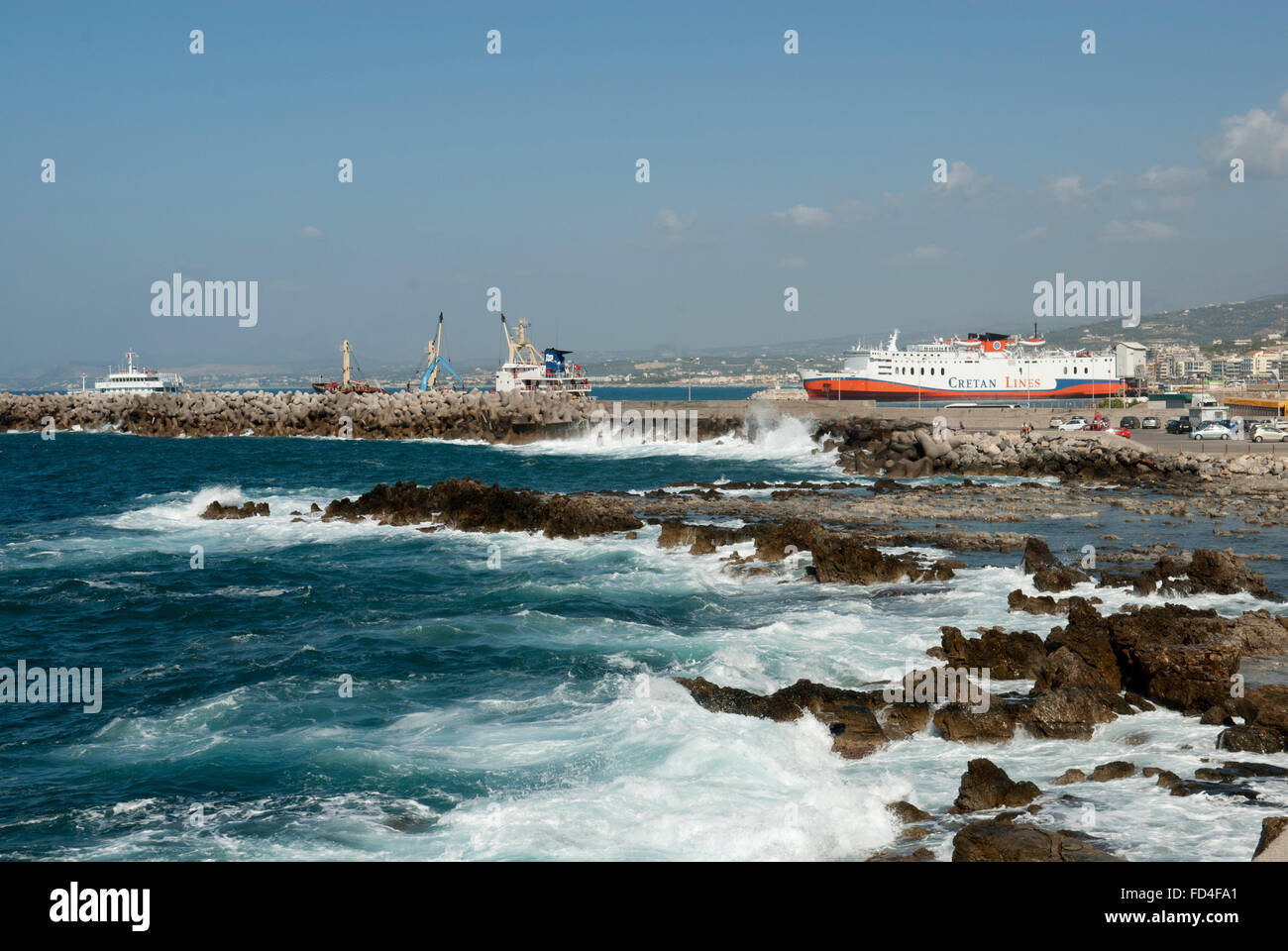 Le port de Rethymnon Crète Banque D'Images