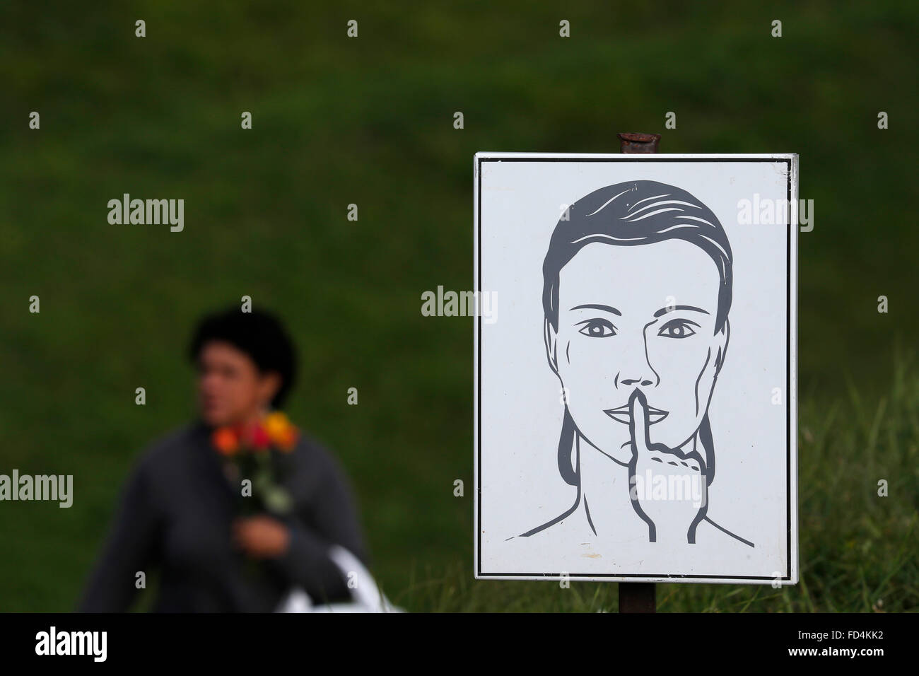 Signe de silence. Banque D'Images