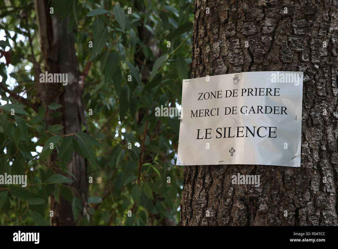 Monastère Saint-Joseph du Bessillon. Avis de silence. Banque D'Images