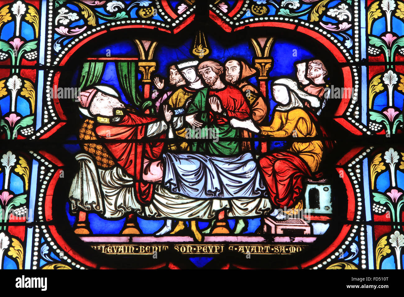 La mort de Saint Lievain. La Cathédrale de Senlis. Banque D'Images