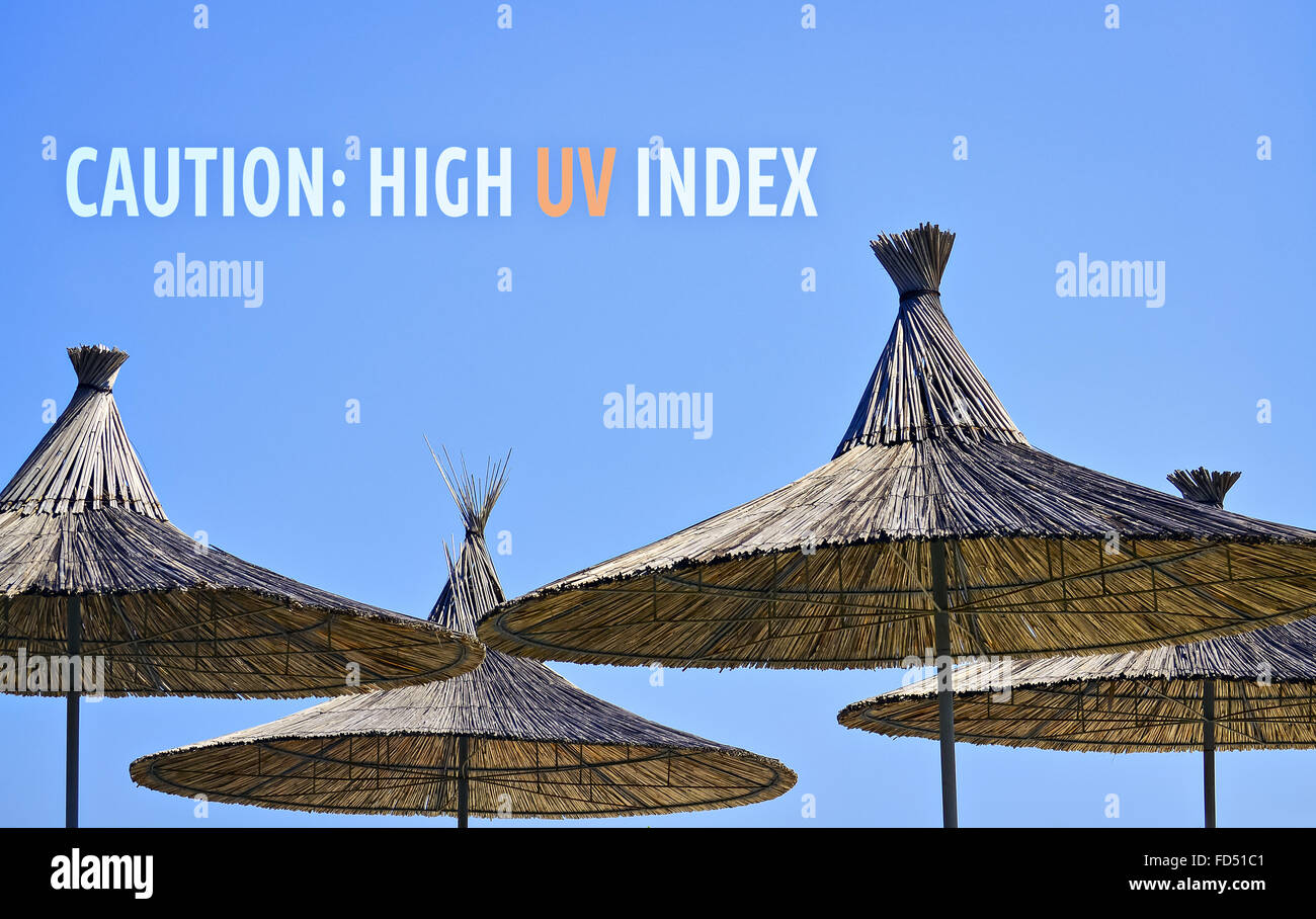 Alerte pour les valeurs de l'indice UV dangereuses au cours de l'été Banque D'Images