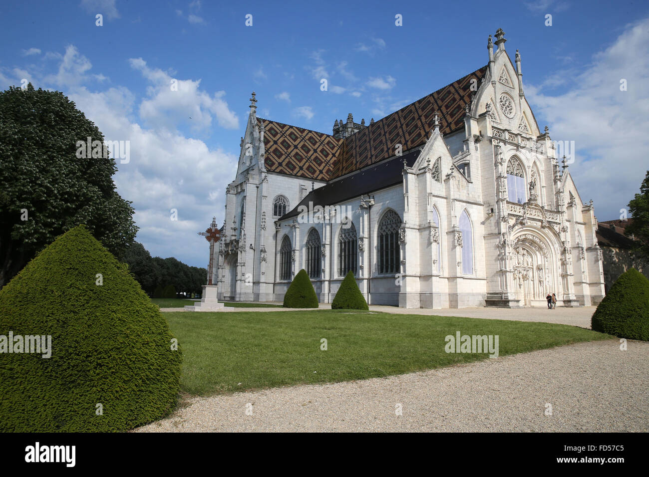 Le monastère royal de Brou. L'église est un chef-d'œuvre de style gothique flamboyant. Banque D'Images