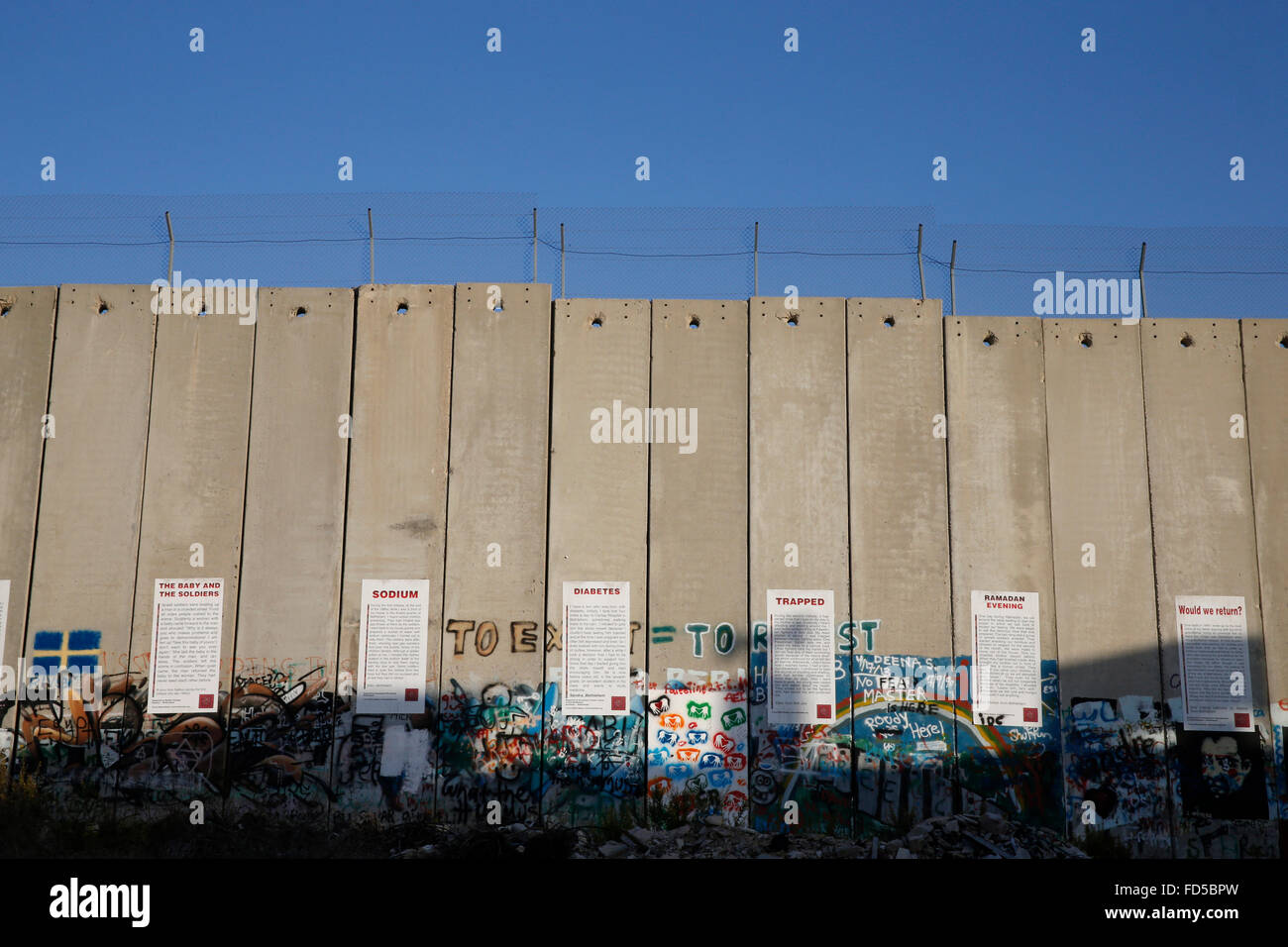 Israël Cisjordanie barrière de sécurité. Banque D'Images