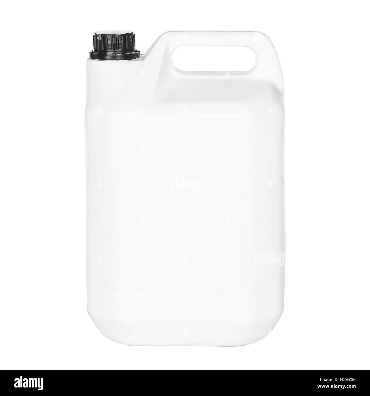 Seau avec couvercle en plastique blanc sur fond blanc Banque D'Images