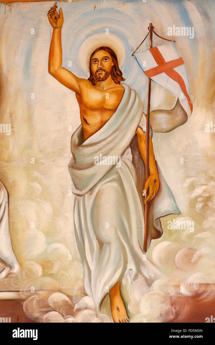 La peinture. Jésus Christ ressuscité. Banque D'Images