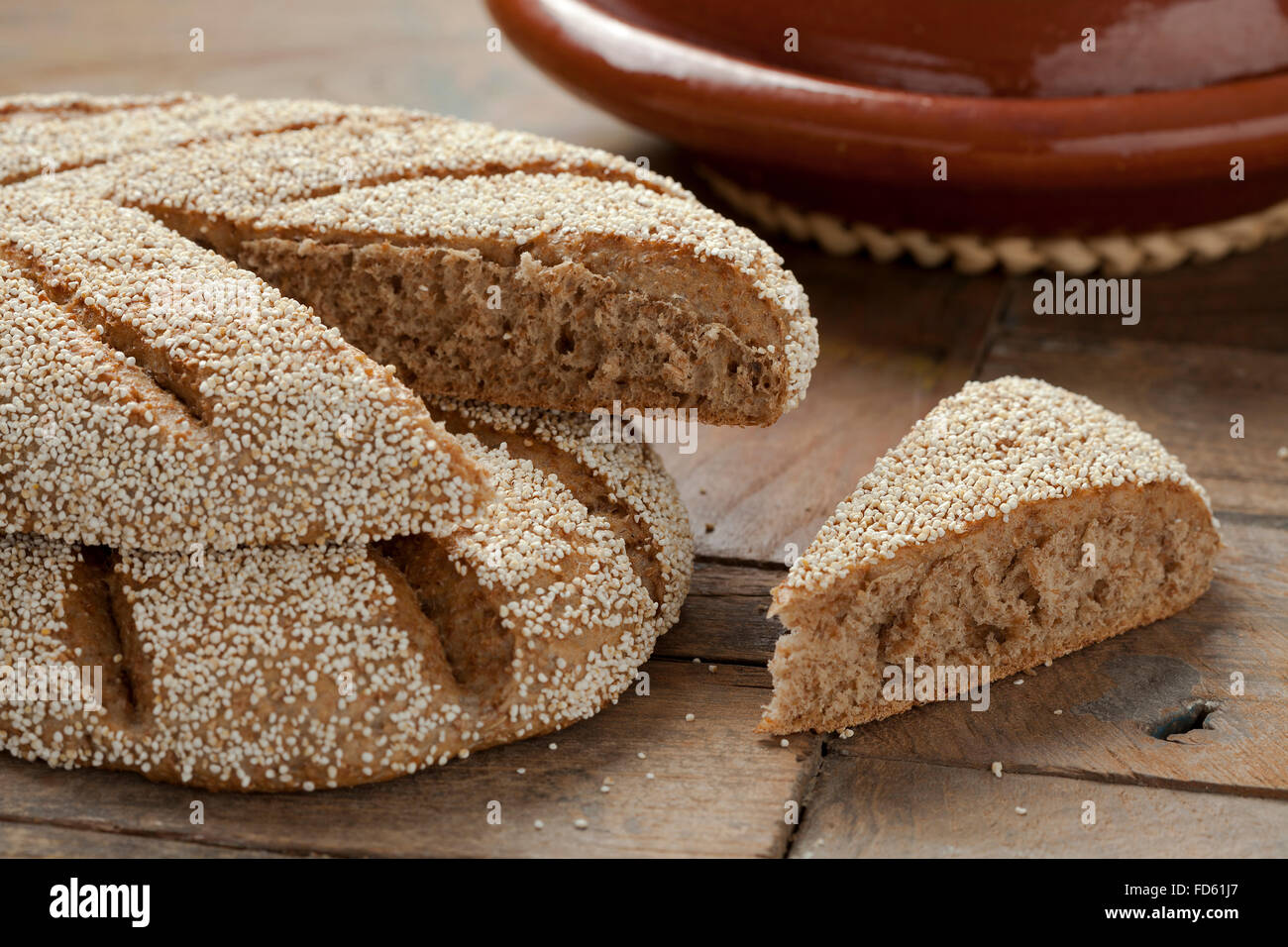 Boulangerie Pâtisserie pain de semoule marocain Banque D'Images
