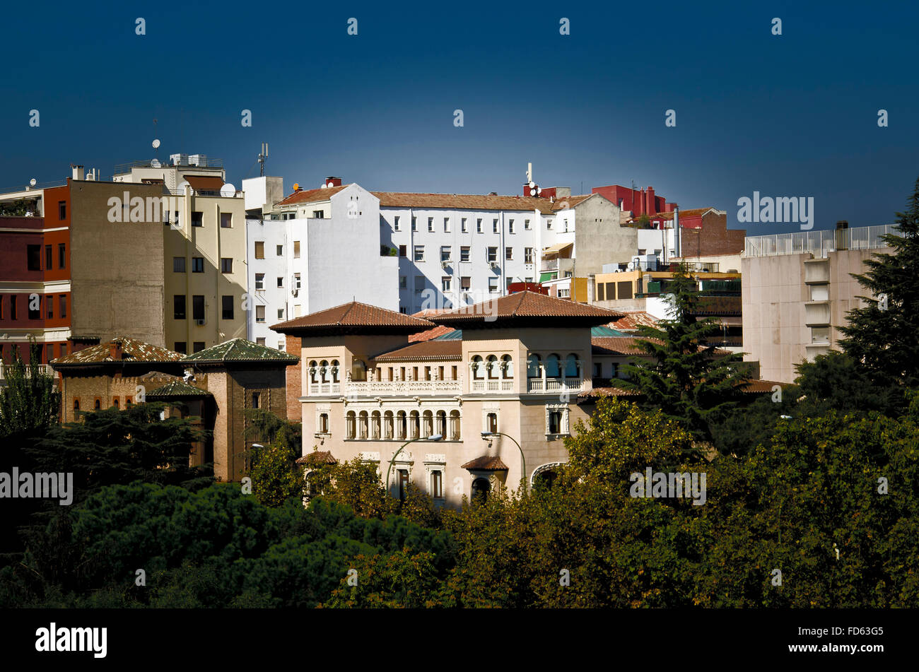 Un paysage urbain à la ville de Madrid Banque D'Images