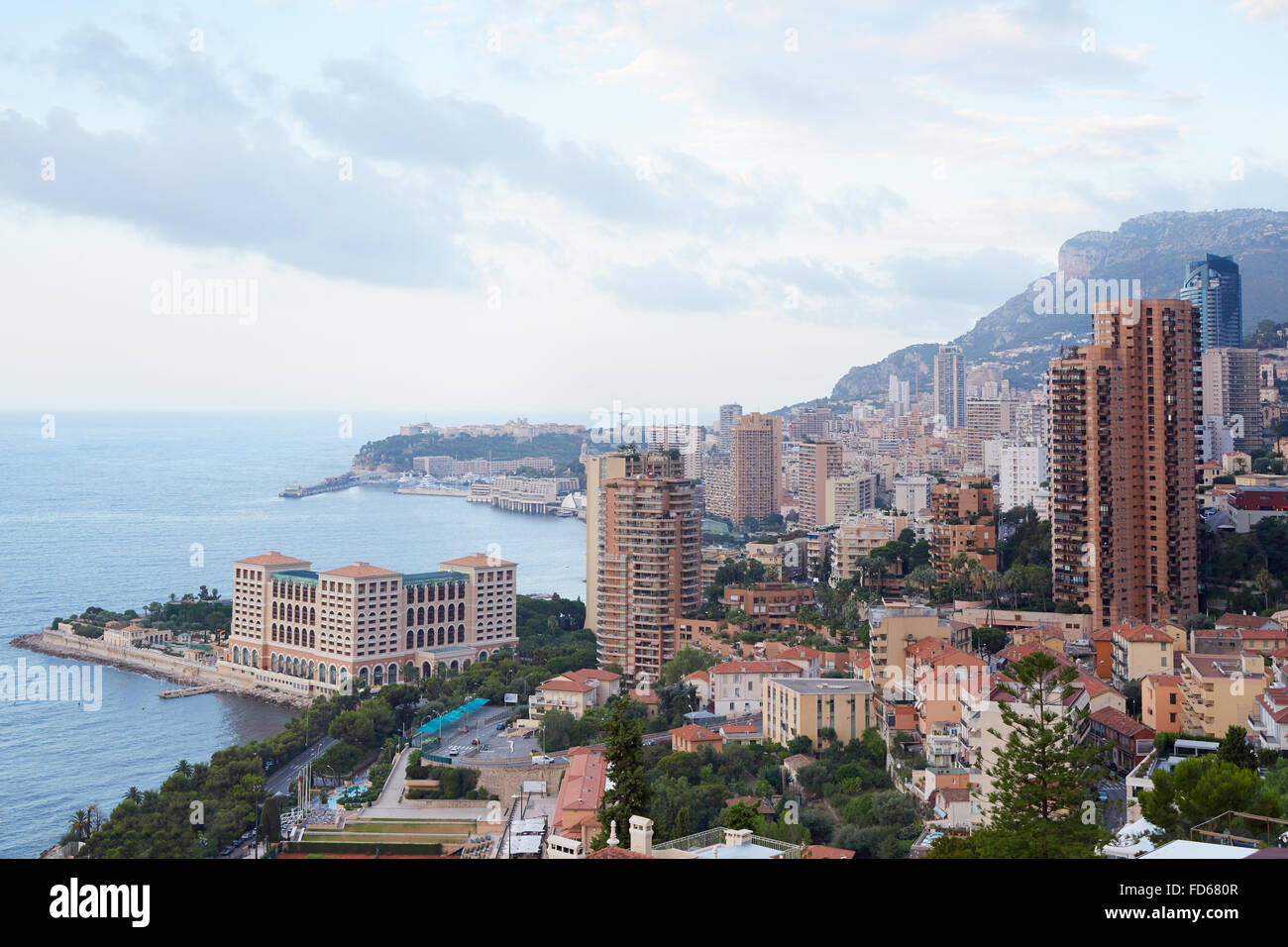 Monte Carlo vue sur la ville tôt le matin, Monaco Banque D'Images