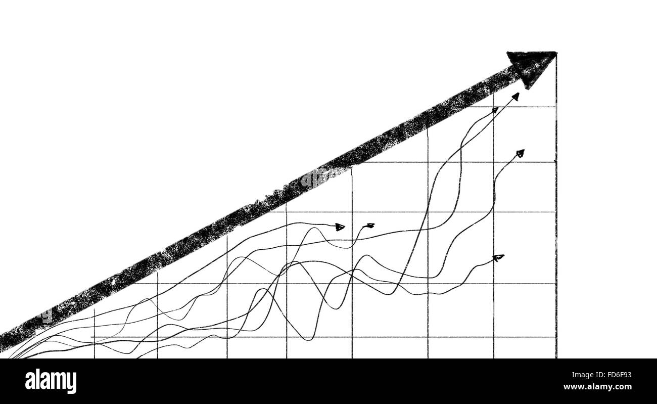 Avec l'augmentation de l'image d'arrière-plan graphique. Stratégie de marketing Banque D'Images