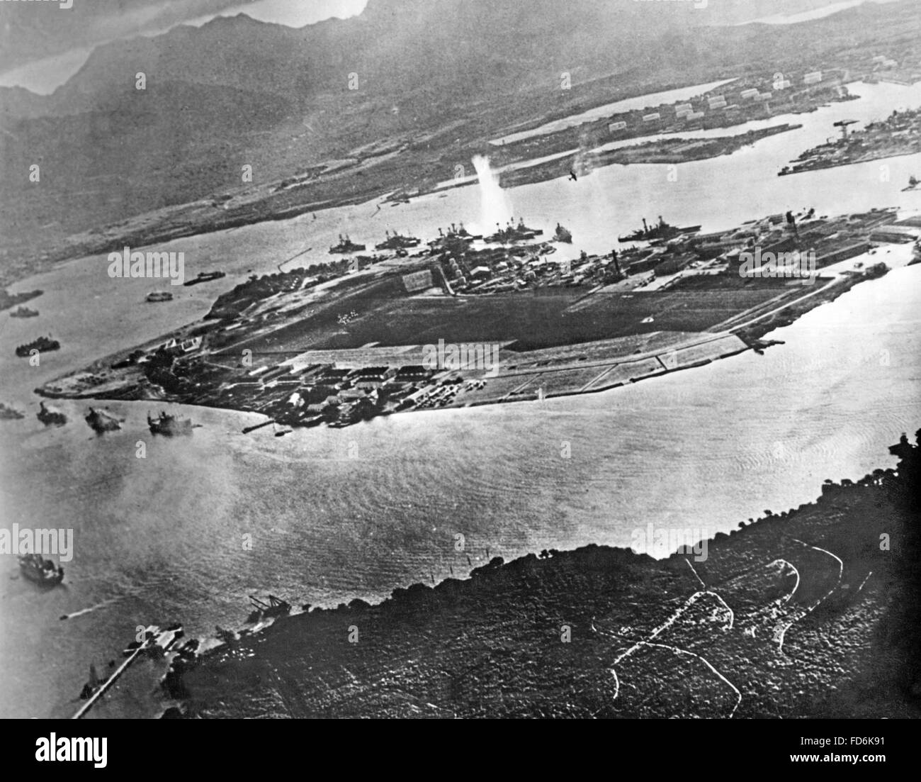 Vue aérienne de Pearl Harbor le 12/07/1941 Banque D'Images