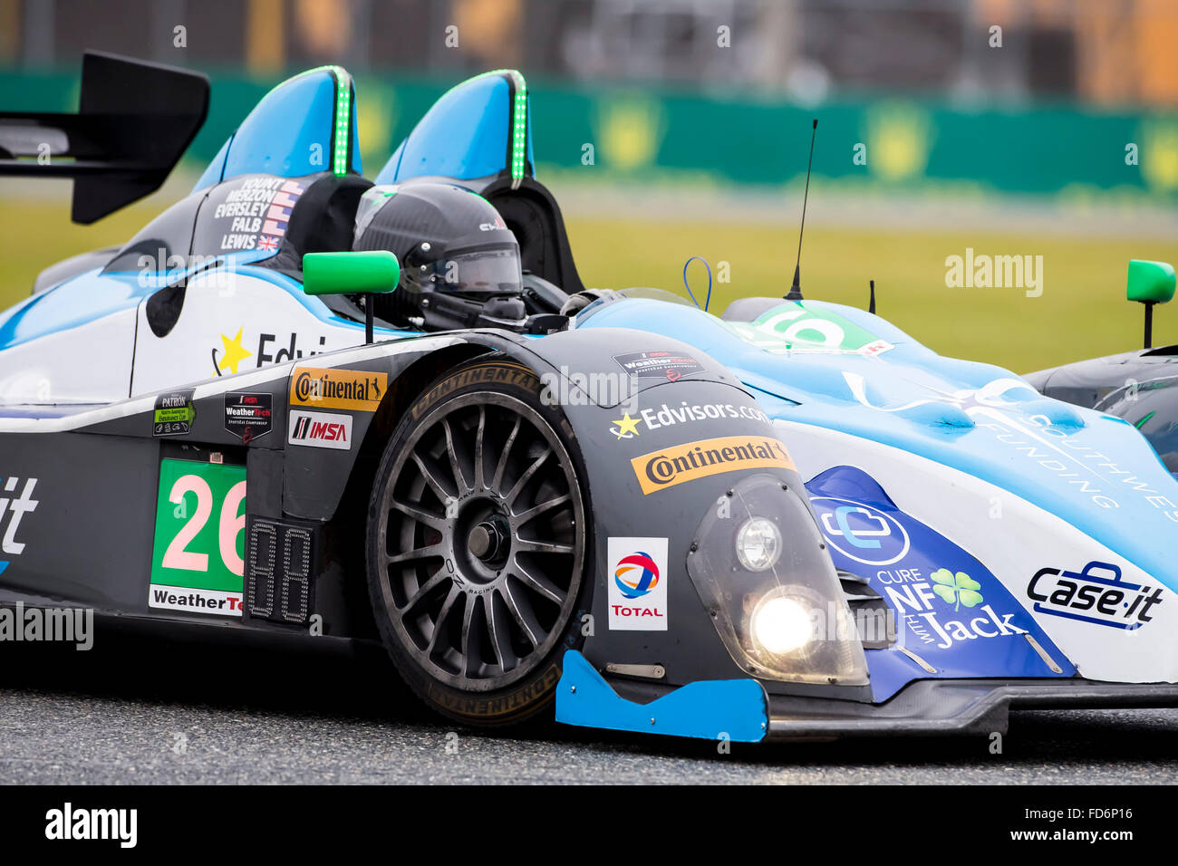 Daytona Beach, FL, USA. 28 janvier, 2016. Le Bar1 Motorsports ORECA FLM09 races à travers la tourne à la Rolex 24 à Daytona à Daytona International Speedway de Daytona Beach, FL. Credit : csm/Alamy Live News Banque D'Images