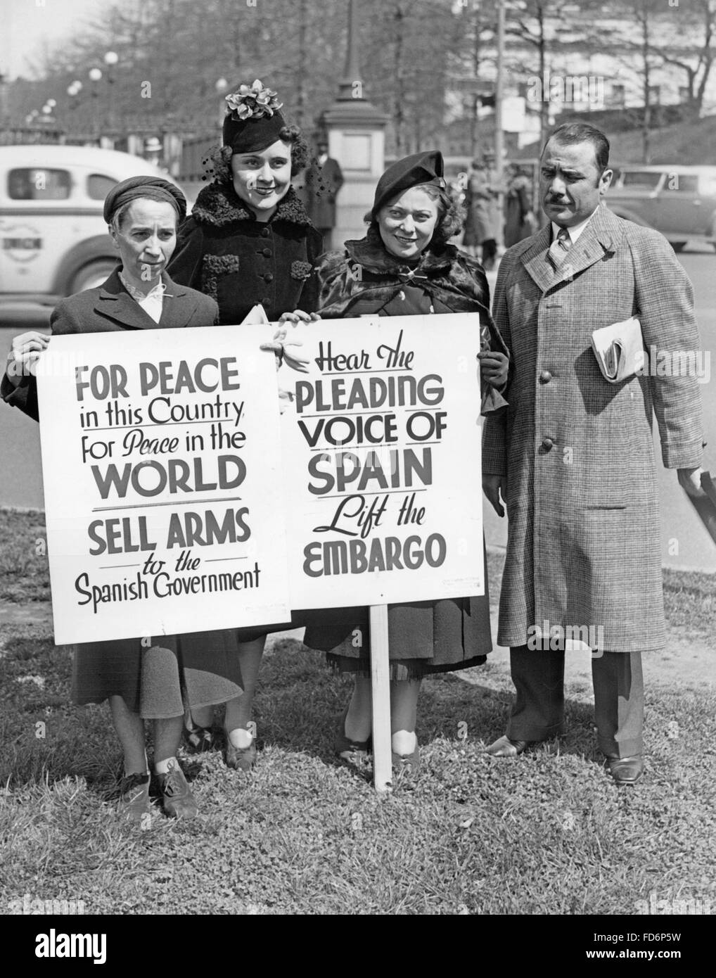 Manifestation contre la guerre civile espagnole, 1938 Banque D'Images