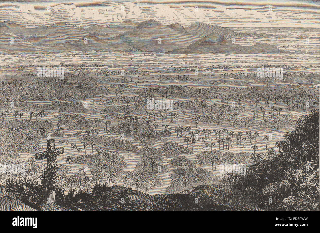 SANTO DOMINGO : La Vega Real de Santo Cerro. République dominicaine, print 1882 Banque D'Images