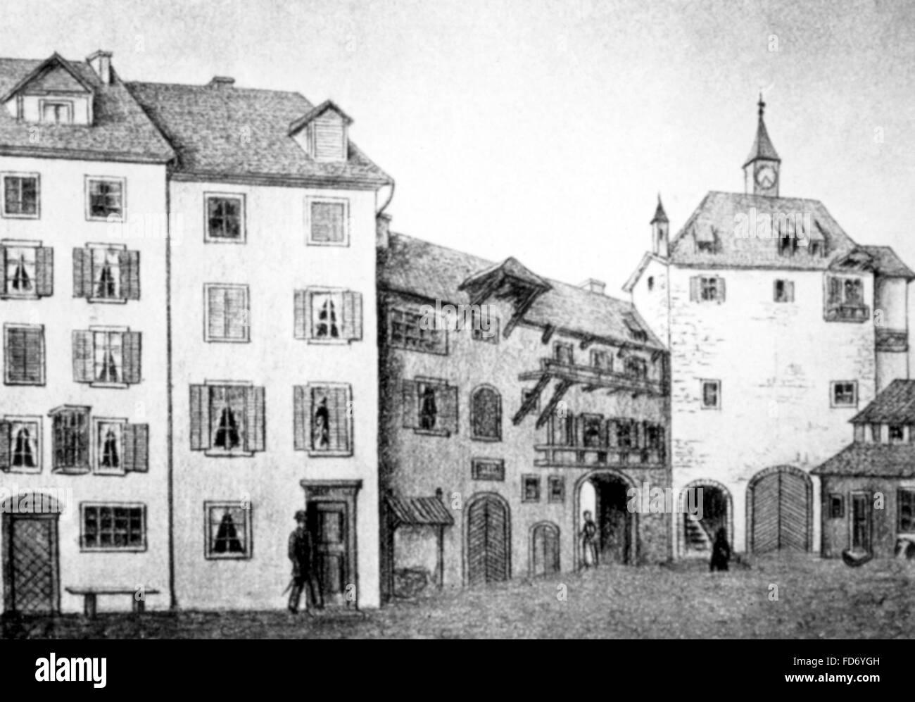 La maison de Richard Wagner à Zurich, vers 1850 Banque D'Images