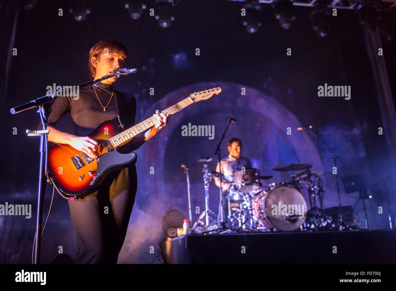 Londres, Royaume-Uni, 28 janvier 2016. Fille Performance Live à l'O2 Kentish Town Forum. © Robert Stainforth/Alamy Banque D'Images