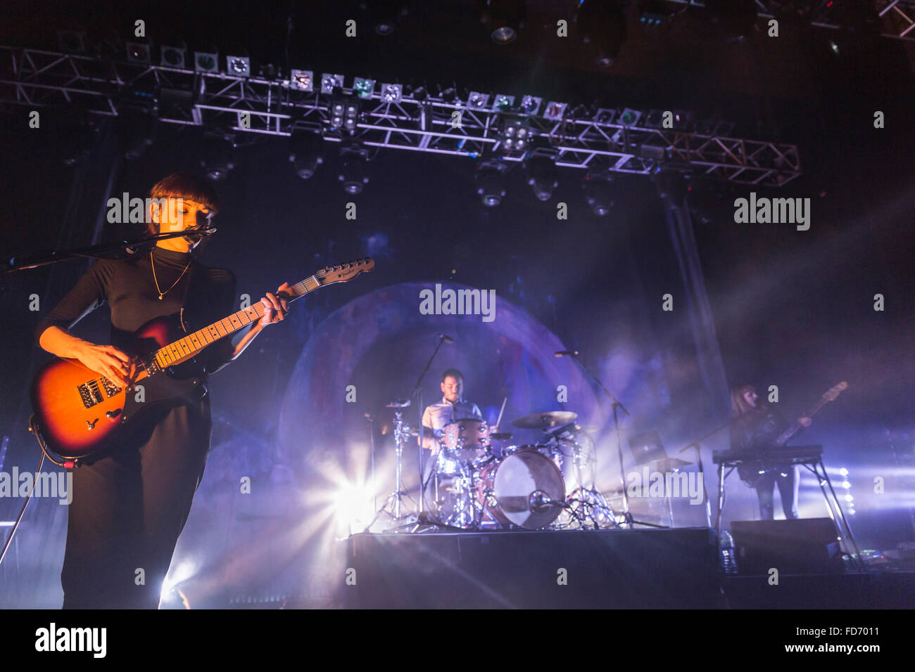 Londres, Royaume-Uni, 28 janvier 2016. Fille Performance Live à l'O2 Kentish Town Forum. © Robert Stainforth/Alamy Banque D'Images