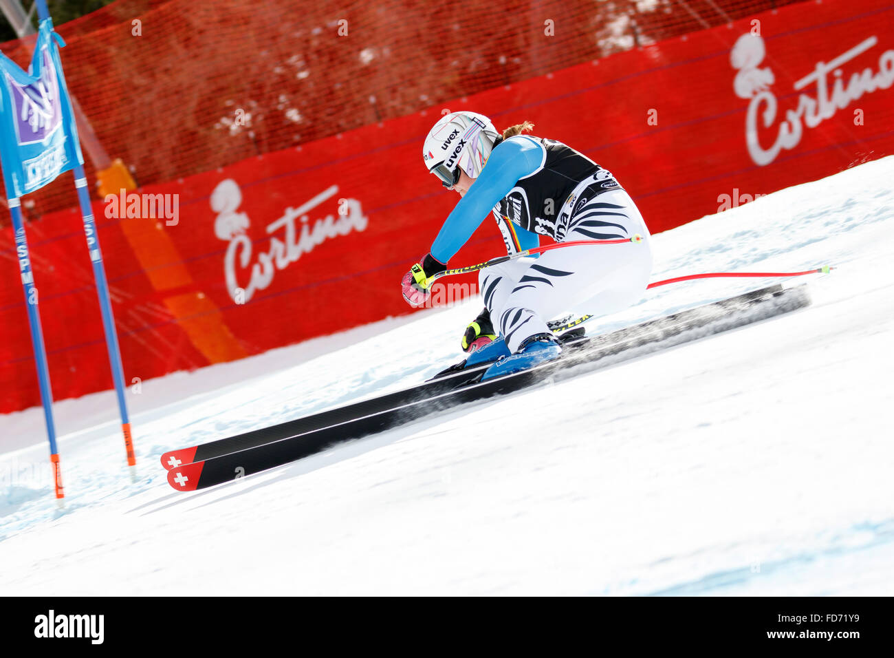 Cortina d'Ampezzo, Italie 24 janvier 2016. Viktoria Rebensburg(Ger) qui se font concurrence sur les AUDI FIS Ski World Cup Women's Banque D'Images