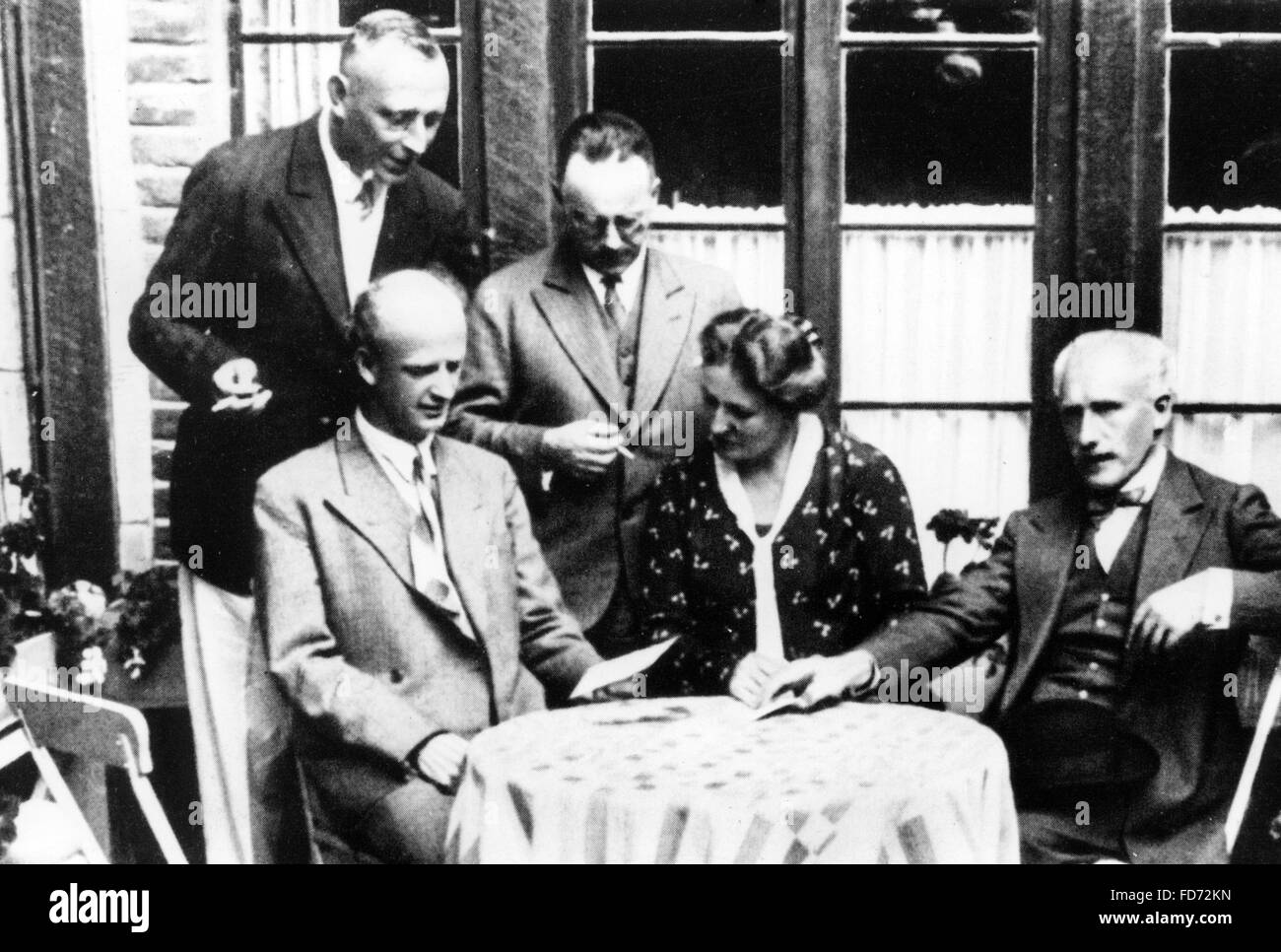 Wilhelm Furtwängler, Heinz Tietjen, Winifred Wagner et Arturo Toscanini, 1931 Banque D'Images